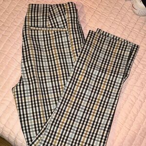 a new day Womens Plaid Pants - Black, White, Tan